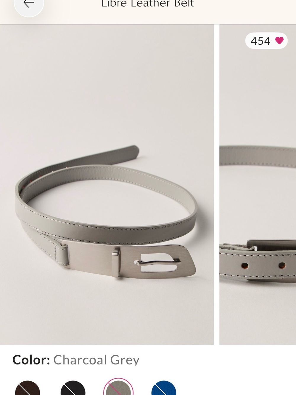 Free People Libre Leather Belt - Charcoal Grey